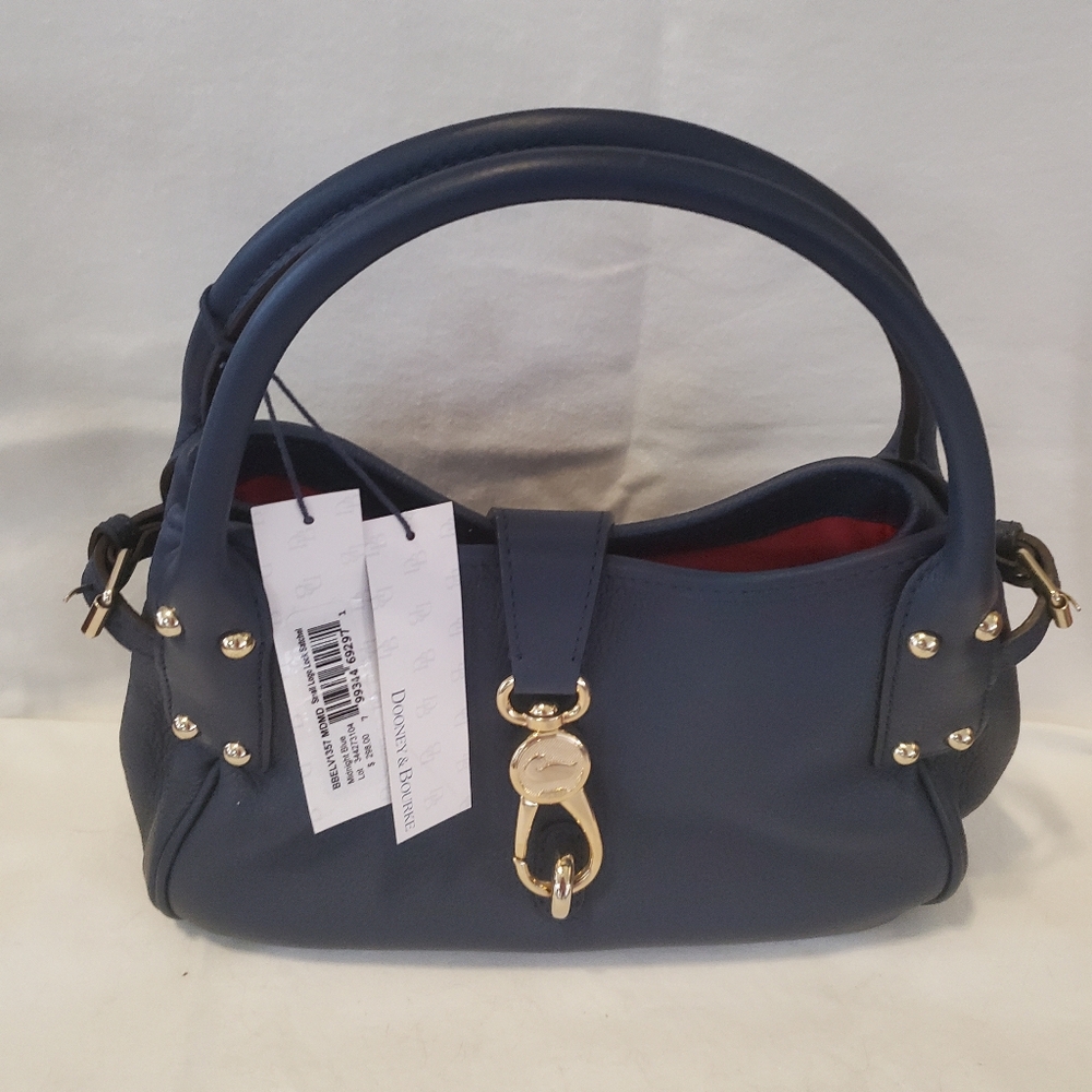 Dooney n Bourke  navy, small Belevedere lock satchel. Never used, tags on it.